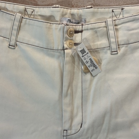 NWT Madewell Button-Tab Wide-Legs Pants Antique Cream, Sz 6 - Picture 4 of 14
